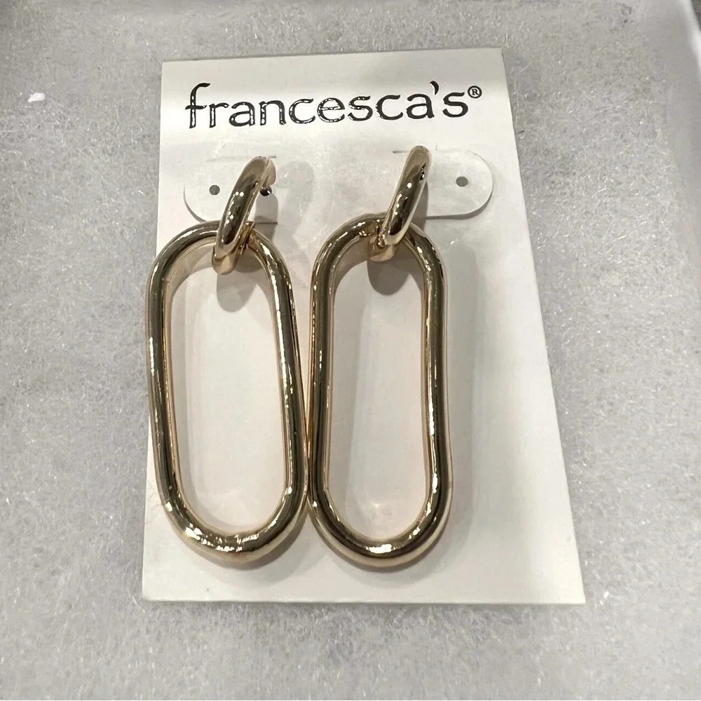 Gold Hoop Drop Earrings